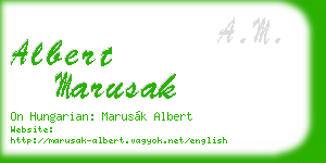 albert marusak business card
